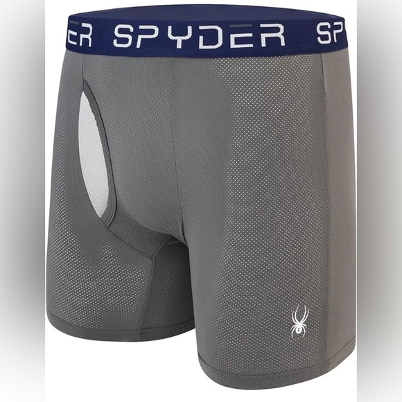 3 Pack Spyder Wicking Nylon Stretch Soft, Navy/Gray/Black, Boxer Briefs XL - Picture 3 of 5